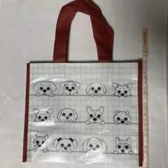 ミニバッグ トートバッグ 不織布バッグ お散歩バッグ 犬 ワインレッド 軽量