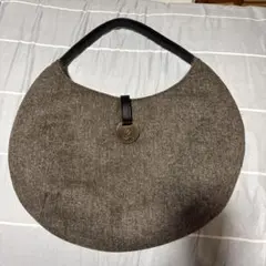 ブラウン 円形ハンドバッグ