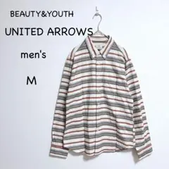 ビューティ＆ユースユナイテッドアローズ コットンシャツ M マルチボーダー