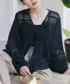 新品タグ付【india】2WAYレーヨンレースブラウス チャオパニックティピー