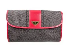 極美品　イヴサンローラン クラッチバッグ セカンドバッグ レッド　金具ロゴ