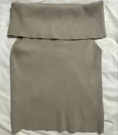 オフショルダーリブニットプルオーバー