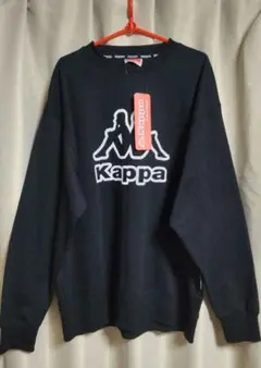 Kappa★新品★薄手ビッグロゴプリントトレーナー★黒L