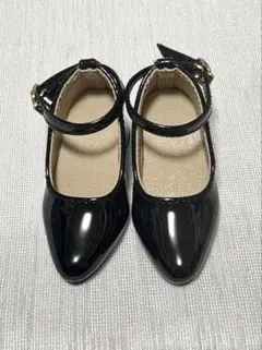 アンクルストラップ エナメルヒールシューズ　1/4サイズ黒