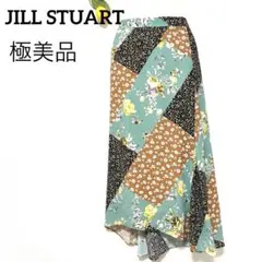 ✨美品 JILLSTUART 花柄パッチワーク風フレアスカート M 日本製のサムネイル
