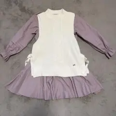 メゾピアノジュニア　ワンピース　ニットベスト付き　Mサイズ150cm