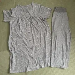 グレー 星柄 マタニティ パジャマセット