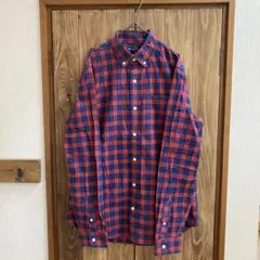 00s OLD GAP ギャップ　チェック 赤　ネイビー　ブロード　タータン