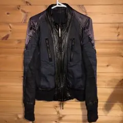 ヴィリジアン レザー＆ナイロン 切り替え ライダース 2/M ヴィリジアン レザー＆ナイロン 切り替え ライダース 2/M メンズ