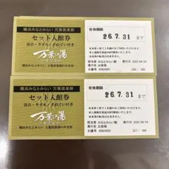 横浜みなとみらい万葉倶楽部 フリーセット入館券 岩盤浴付 ペア - メルカリ