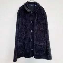 ランズエンド ジャケット シャツ レギュラーカラー 長袖 無地 L 黒のサムネイル