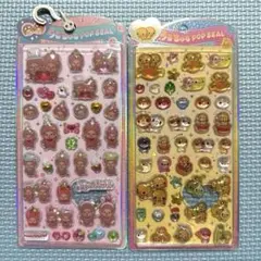 正規品　うるちゅるポップシール　なっとうちゃん＆モンチッチ　2シートセット