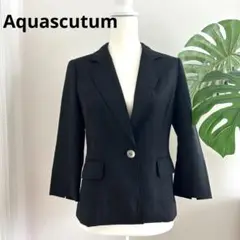 【美品】アクアスキュータム カシミヤ100% テーラードジャケット ブラック L Aquascutum / アクアスキュータム （レディース） テーラード