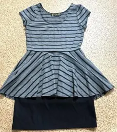 美品　セシルマクビー　ミニワンピ　ワンピース　スカータイト　ボーダー　ストライプ