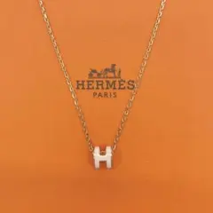 新品・未使用】HERMESペンダント ミニ ポップH ゴールデンローズ✖️白