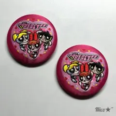 パワーパフガールズ 刺繍缶バッジ ２個セット