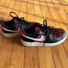 Nike Air Force 1 ブラック/レッド/チェック 19センチ