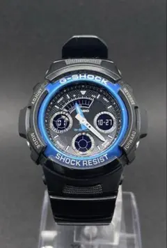 신품 전지 CASIO G-SHOCK AW-591 아나데지 블랙×블루