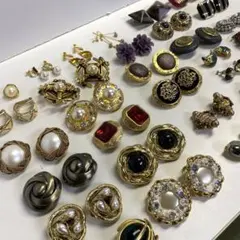 イヤリング 32点 まとめ売り ヴィンテージ ゴールド パール ※石トレあり