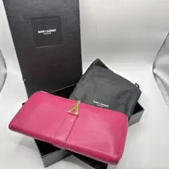 ✨️Saint Laurent Yライン ラウンドファスナー 長財布 ピンク - メルカリ