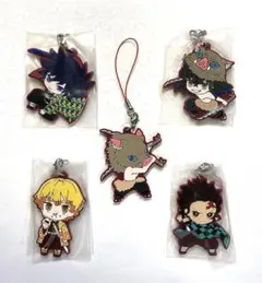 鬼滅の刃、ストラップ5点セット