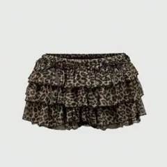 ヒョウ柄 フレアミニスカート　レオパード柄