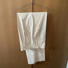 ユニクロ　タックワイドパンツ（ツータック・丈長め76cm） Lサイズ クリーム