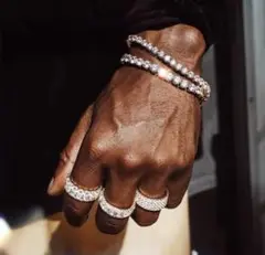 【限界価格】ヒップホップ テニスブレスレット アイスアウト ストリート ラッパー