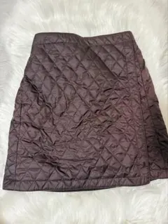 【UNIQLO】キルティング・巻きスカート・中綿入り 防寒ブラウンM