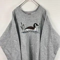 USA製 90s fruit of the loom 鳥 カモ スウェット