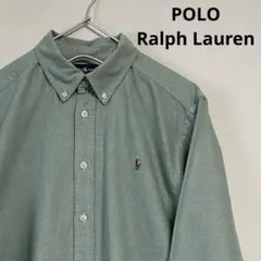 美品 90s POLO Ralph Lauren 長袖BDシャツ グリーン