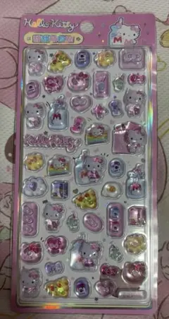 サンリオライセンス取得 海外限定 クリア3D立体シールハローキティ ピンクキティ