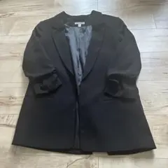 H&M 黒　ジャケット　S 白カットソーズボン付き　卒業式　フォーマルビジネス