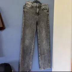 ZARA ケミカルウォッシュ デニムパンツ グレーのサムネイル