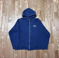 Stüssy ネイビー パーカー XL バックプリント