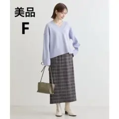 【タグ付】ELENCARE DUE チェックナロースカート チャコールグレー Fのサムネイル