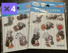新品　セリア　ピングー　ウォーターシール　4枚　シール　ステッカー　ぷっくり