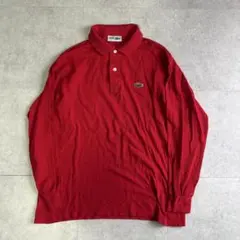 90s LACOSTE ラコステ 長袖ポロシャツ レッド フランス