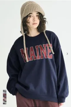 coca コカ　裏起毛プリントスウェット　レディース　L wine 赤　レッド