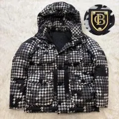 ブラックレーベルクレストブリッジ 千鳥柄 ダウンジャケット ロゴプレート M
