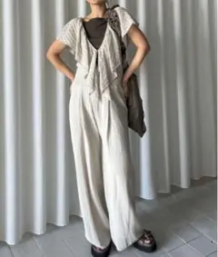 MEDI RUFFLE KNIT ROMPERS Ameri