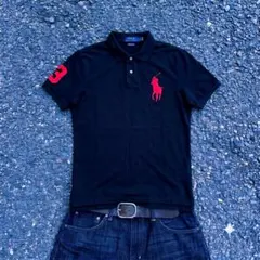 Polo by Ralph Lauren ビックポニーポロシャツ 超希少 黒赤 - メルカリ
