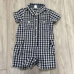 ベビーギャップ　ギンガムチェックロンパース 12-18months