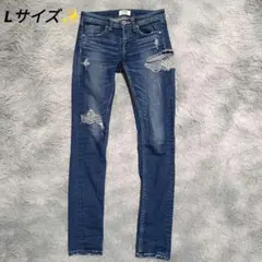 希少✨️L ジェイダ GYDA SIDE RIPPED スキニーデニムパンツ L