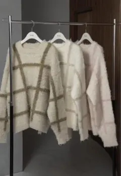 lawgy ニット　soft touch simple check knit