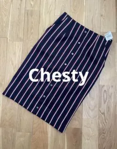 Chesry★ストライプ タイトスカート ネイビーのサムネイル