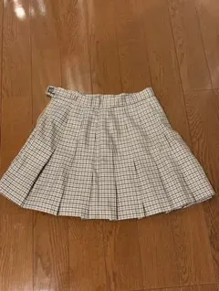 ブラウン系チェック プリーツスカート