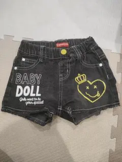 BABYDOLL 黒色デニムショートパンツ 100cm