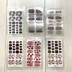 ネイルシール 6シートセット 花柄・ストーン付き