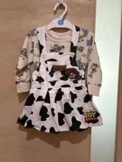 トイ・ストーリー ジェシー カウ柄オーバーオール 80cm